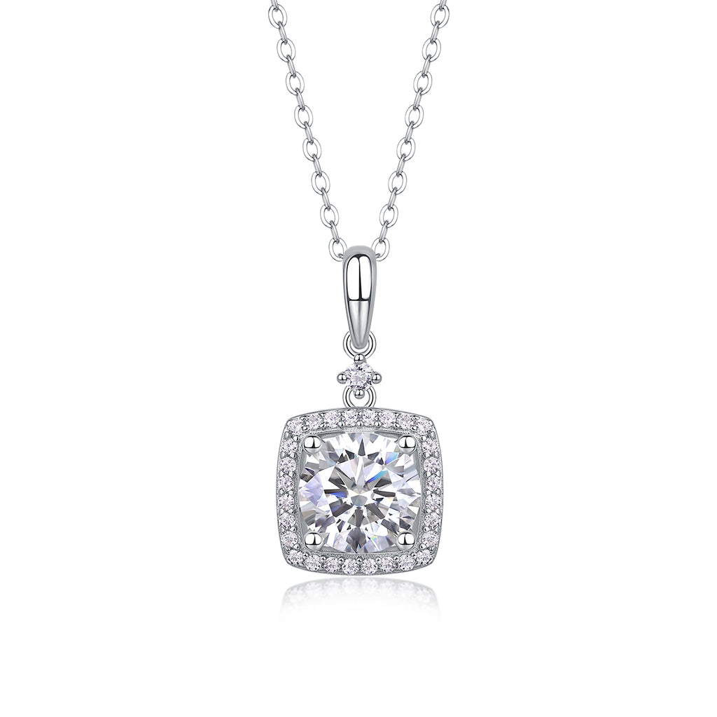 Luxurious Diamond Jewelry Piece Set With 2-carat Moissanite S925 Sterling Silver And Platinum-plated Pendant