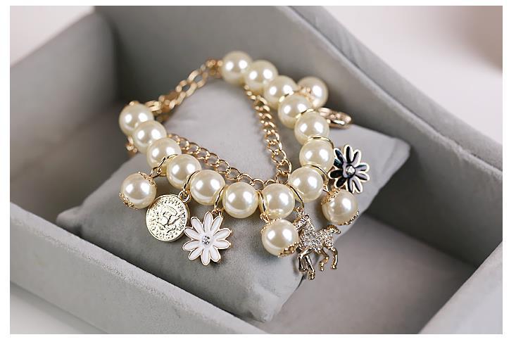 Artificial Pearl Flower Bracelet