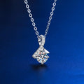 S925 Silver Necklace With White Gold Plating And Moissanite Stones