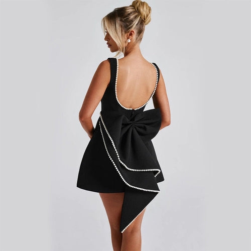 Fashion Big-Bowed, Backless, Evening, Chic Mini Dress