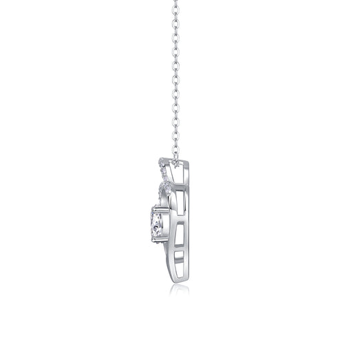 A Fashionable And Luxurious Diamond Jewelry Pendant Set With 1-carat Moissan Diamond S925 Sterling Silver And Platinum Plating
