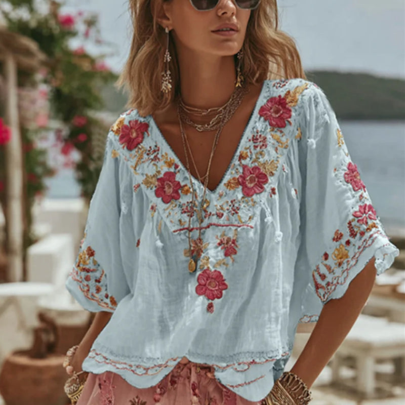 Summer Bohemian Floral Top