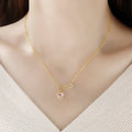 Rhinestone Heart-shaped Pin Necklace Special-interest Design Exquisite High-grade Light Luxury Clavicle Chain