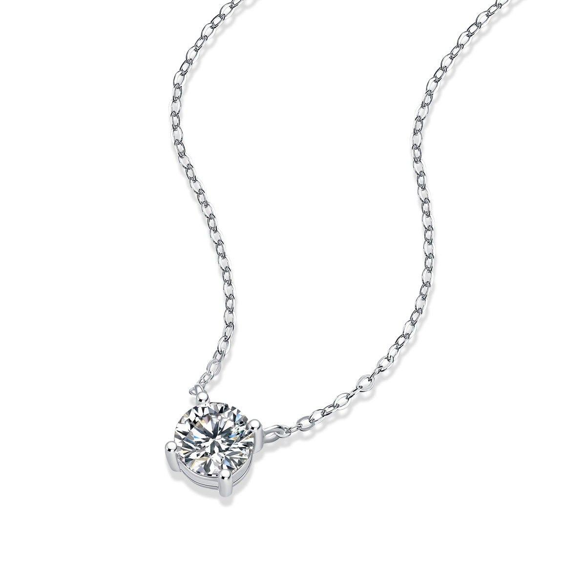 My Heart Will Last Forever - Affordable Diamond Jewelry Necklace Pendant Set With 1-carat And 2-carat Moissan Diamonds, S925 Sterling Silver And Platinum Plating