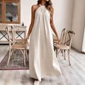 Vacation Style Relaxed Chic Halter Dress