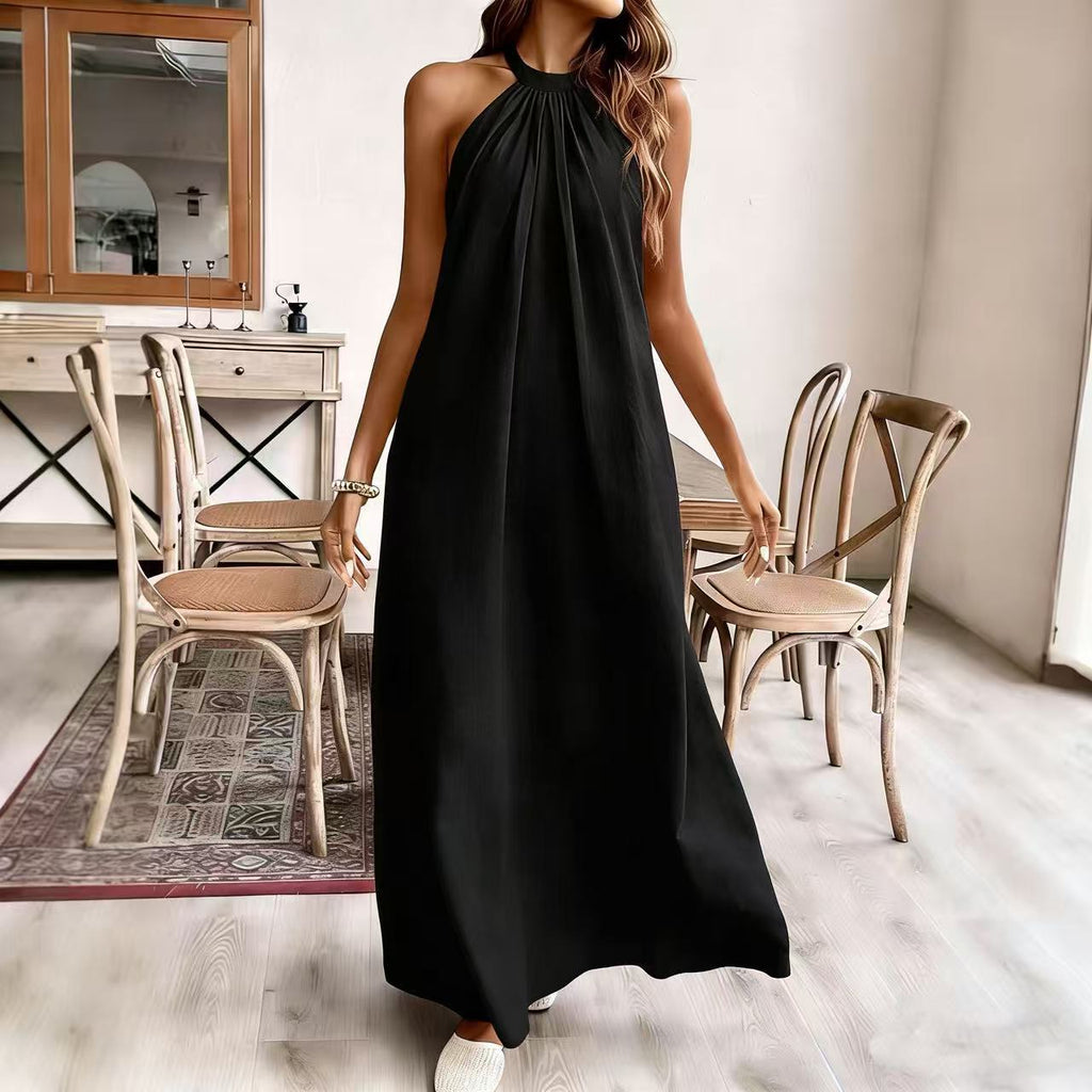 Vacation Style Relaxed Chic Halter Dress