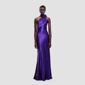 Fitted High Waist Purple Evening Dress