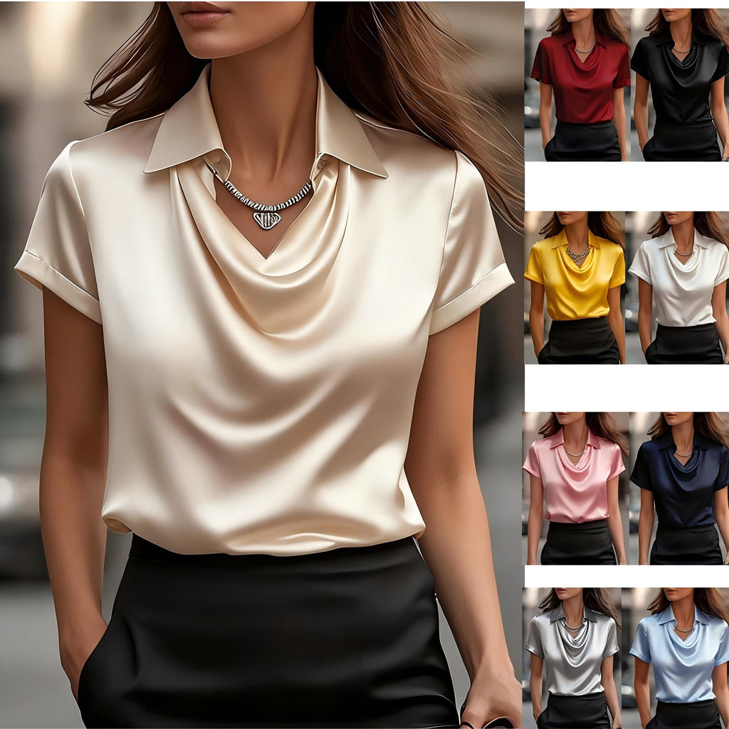 Elegant Minimalist Boat-neckline Blouse For Women
