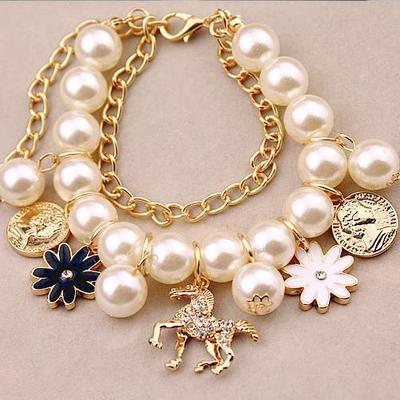 Artificial Pearl Flower Bracelet