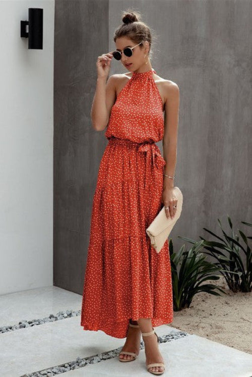 Tie Back ,Polka Dot, Summer, Romantic Dress