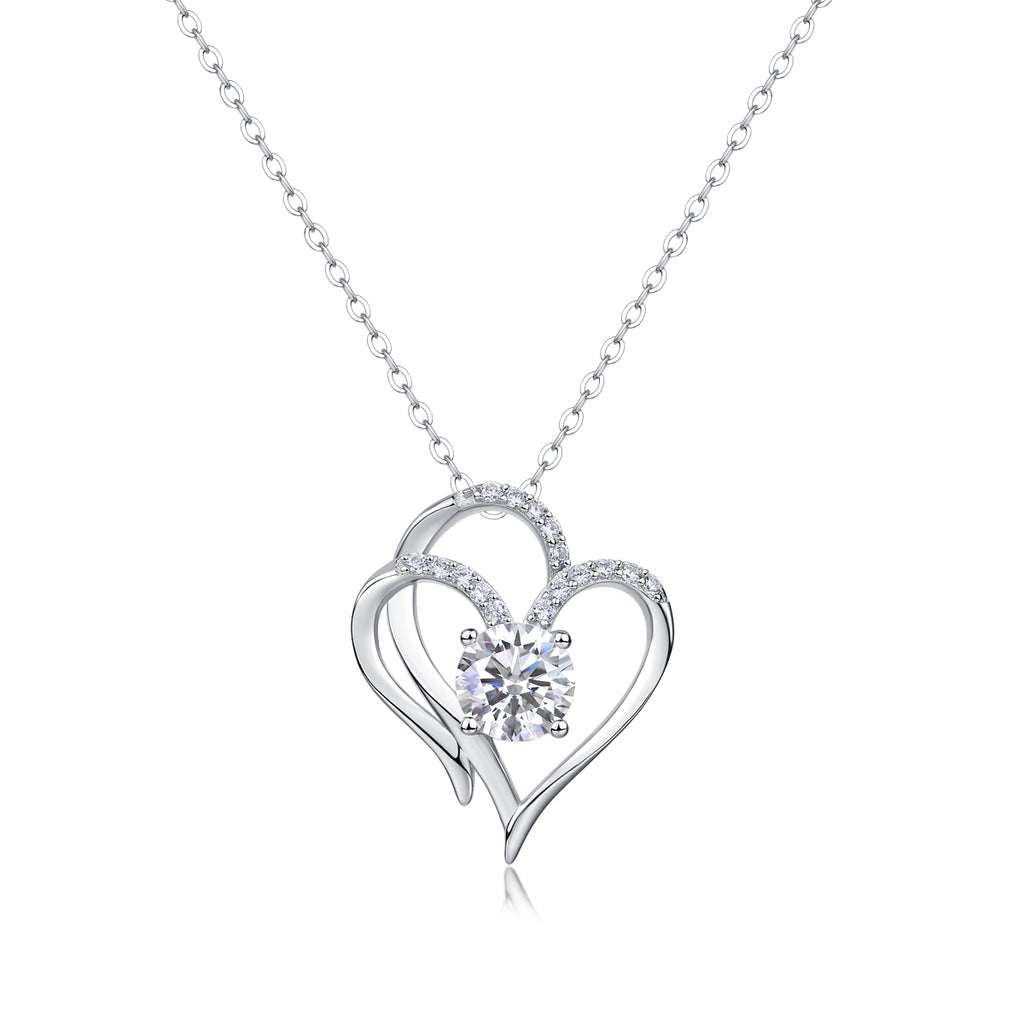 A Fashionable And Luxurious Diamond Jewelry Pendant Set With 1-carat Moissan Diamond S925 Sterling Silver And Platinum Plating