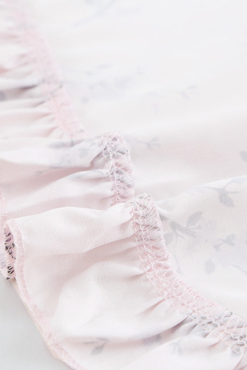 Pink, Floral Print, Wrap, Romantic & Sweet Mini Dress