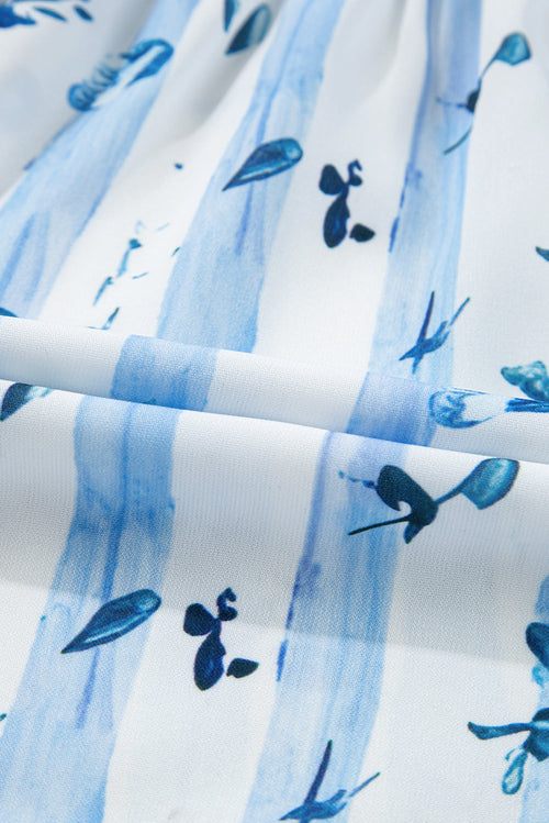 Floral Smocked Tied Strap Tiered Maxi Dress