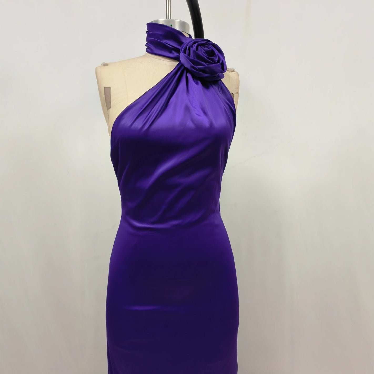 Fitted High Waist Purple Evening Dress