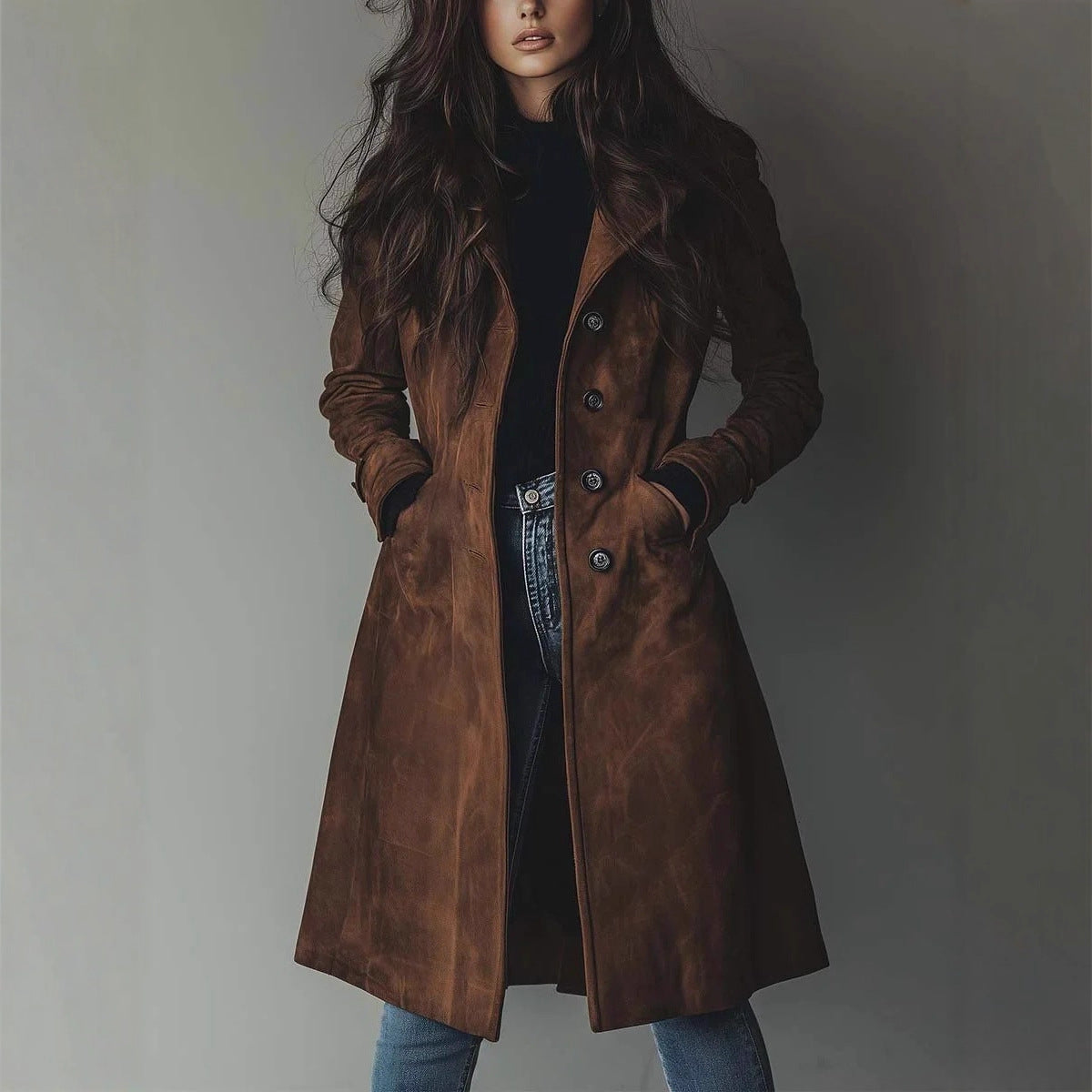 Women`s Western Style Long Trench Coat