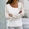 Women`s Fashion Lace Long-Sleeve Blouse
