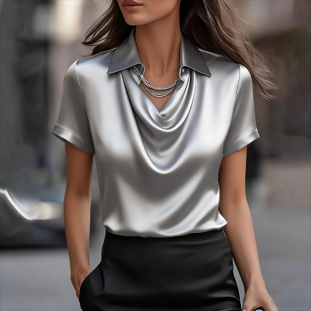 Elegant Minimalist Boat-neckline Blouse For Women