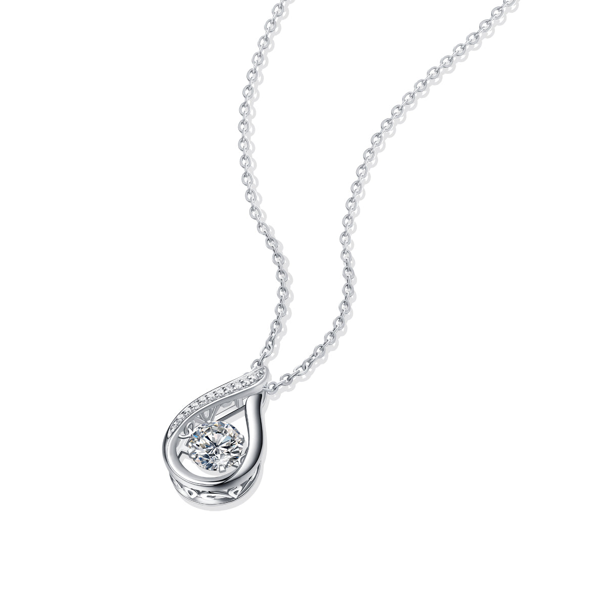Trendy Jewelry Necklace Pendant Set With 1-carat Moissanite S925 Sterling Silver And Platinum Plating