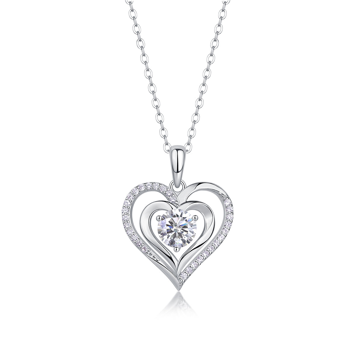 Luxurious Diamond Jewelry Pendant Set With 1-carat Moissan Diamond S925 Sterling Silver And Platinum