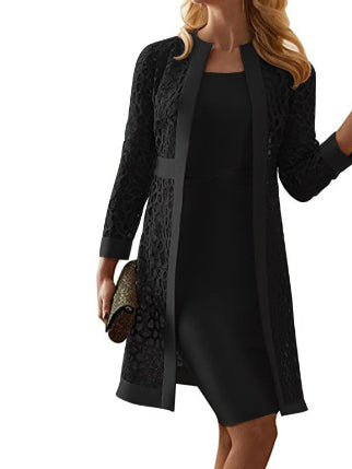 Solid Colour Lace Two-piece Dress