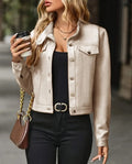 Women's Stylish Casual  Faux Leather Jacket