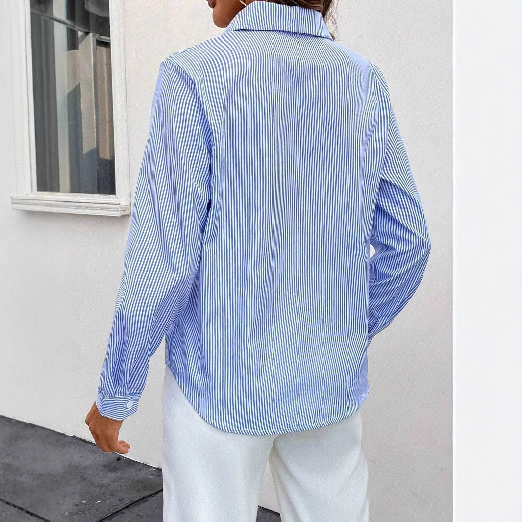 Women`s Striped Loose-fit Casual Shirt
