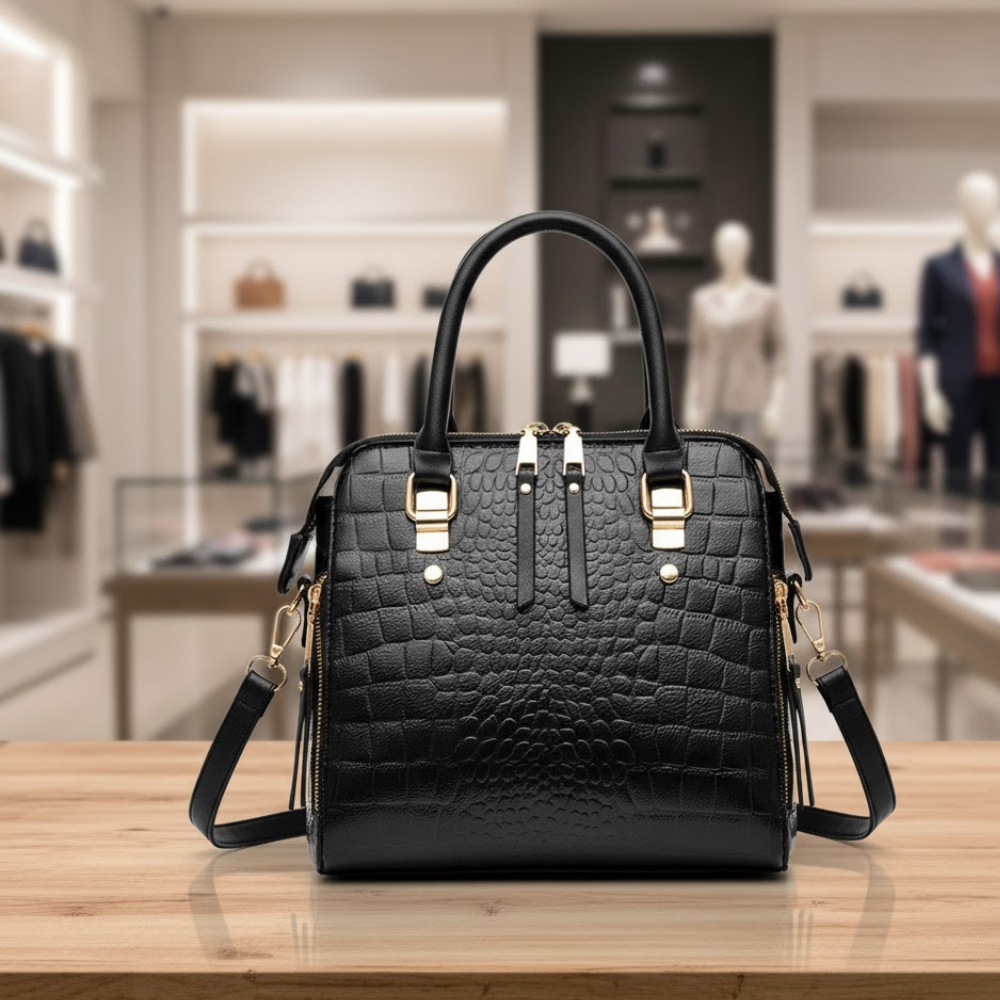 Women's Handbags: Wall Street Croc Satchel | Manhattan Chic Collection BYMANYC ® New York