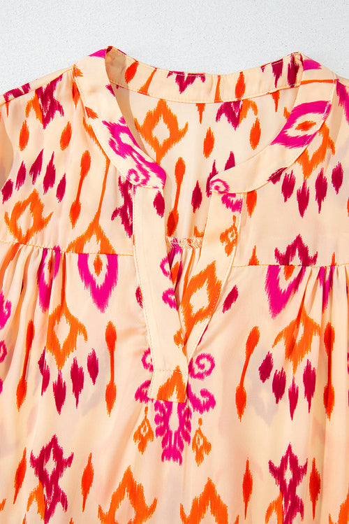 Abstract Geometric Print Maxi Dress
