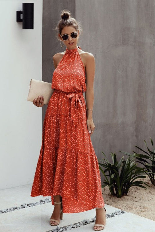 Tie Back ,Polka Dot, Summer, Romantic Dress
