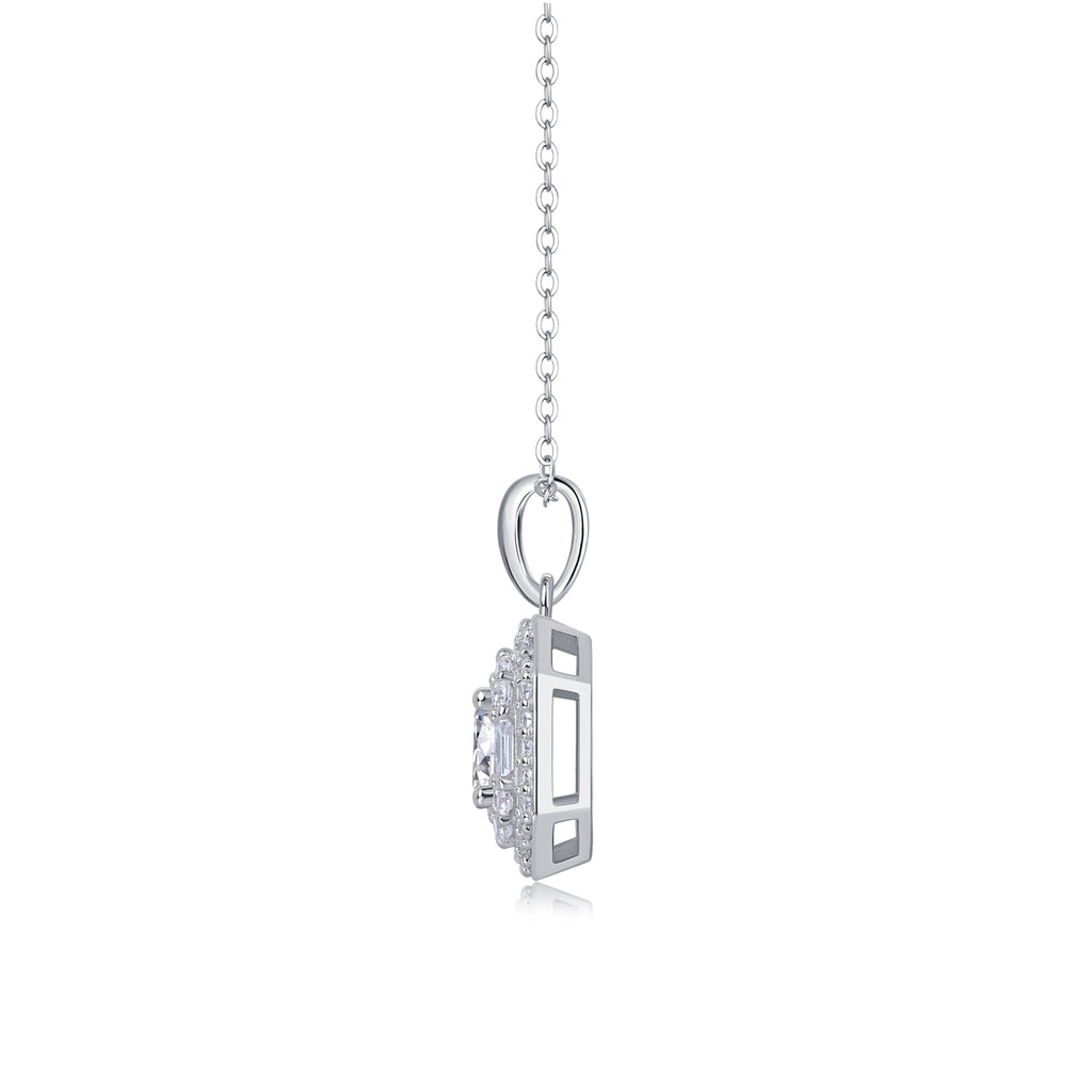 Luxurious Diamond Jewelry Piece Set With 1-carat Moissan Diamond S925 Sterling Silver And Platinum-plated Pendant