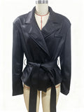 Women's Cool Strapped Faux Leather Jacket