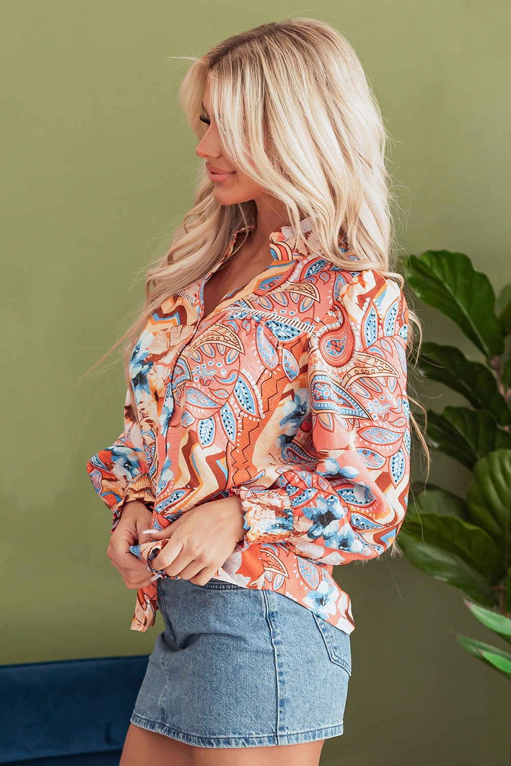 Floral Buttoned Loose Shirt