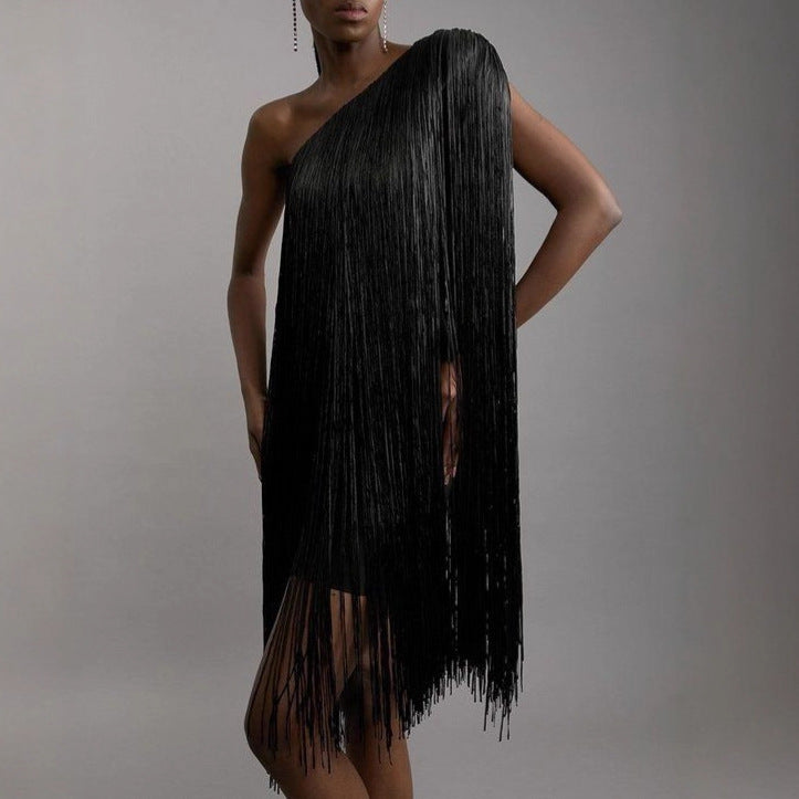 Sleek And Playful Tassel Party Dress