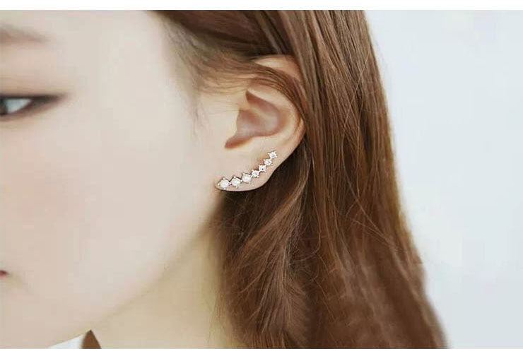 925 Sterling Silver Ear-sticking Ear Hook Studs