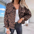 Women's Leopard Print Jacket With Pockets
