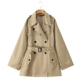 Elegant Double-breasted Mid-length Trench Coat