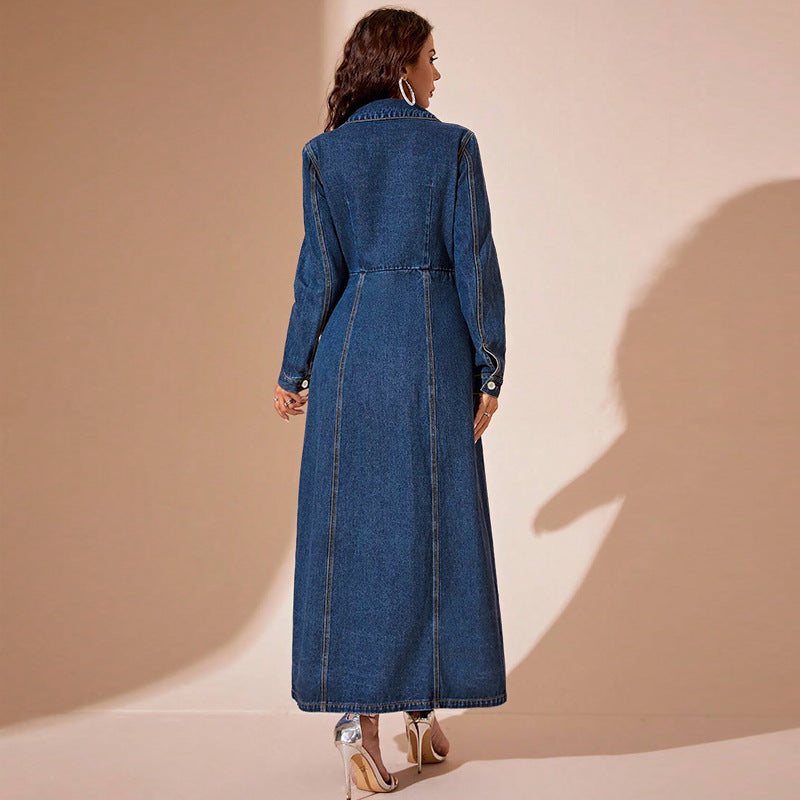 Denim Button-Up Jacket Dress