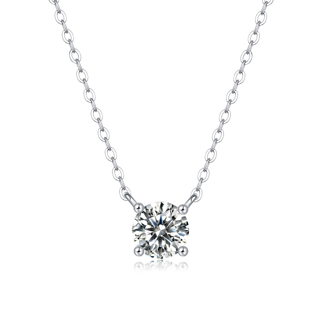 My Heart Will Last Forever - Affordable Diamond Jewelry Necklace Pendant Set With 1-carat And 2-carat Moissan Diamonds, S925 Sterling Silver And Platinum Plating