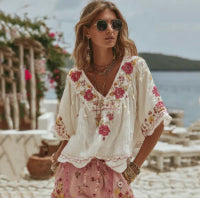 Summer Bohemian Floral Top