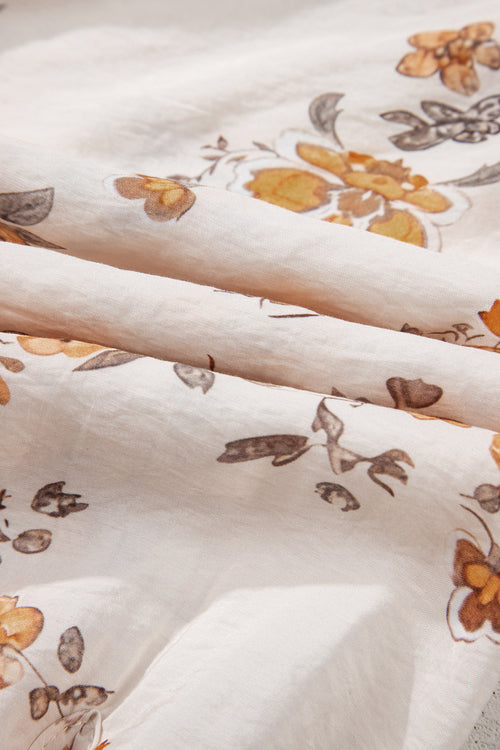 Floral Silky Button-Up Long Sleeve Shirt