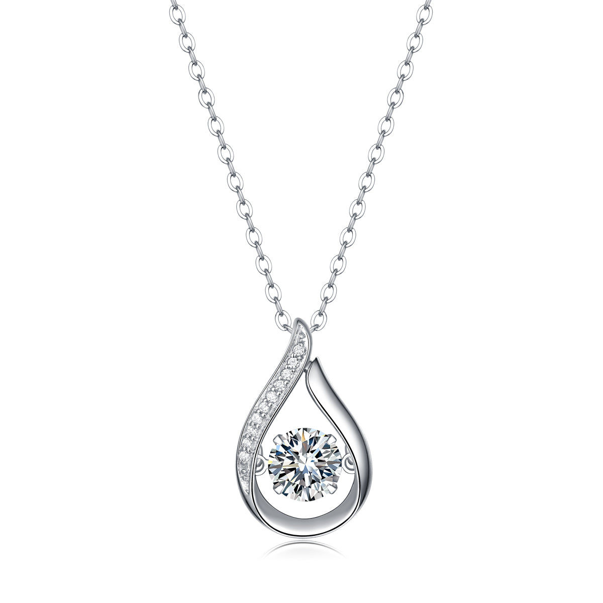 Trendy Jewelry Necklace Pendant Set With 1-carat Moissanite S925 Sterling Silver And Platinum Plating