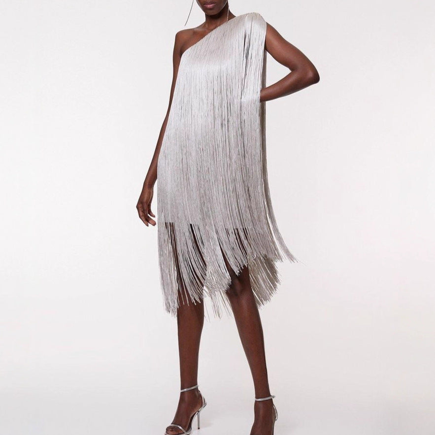 Sleek And Playful Tassel Party Dress