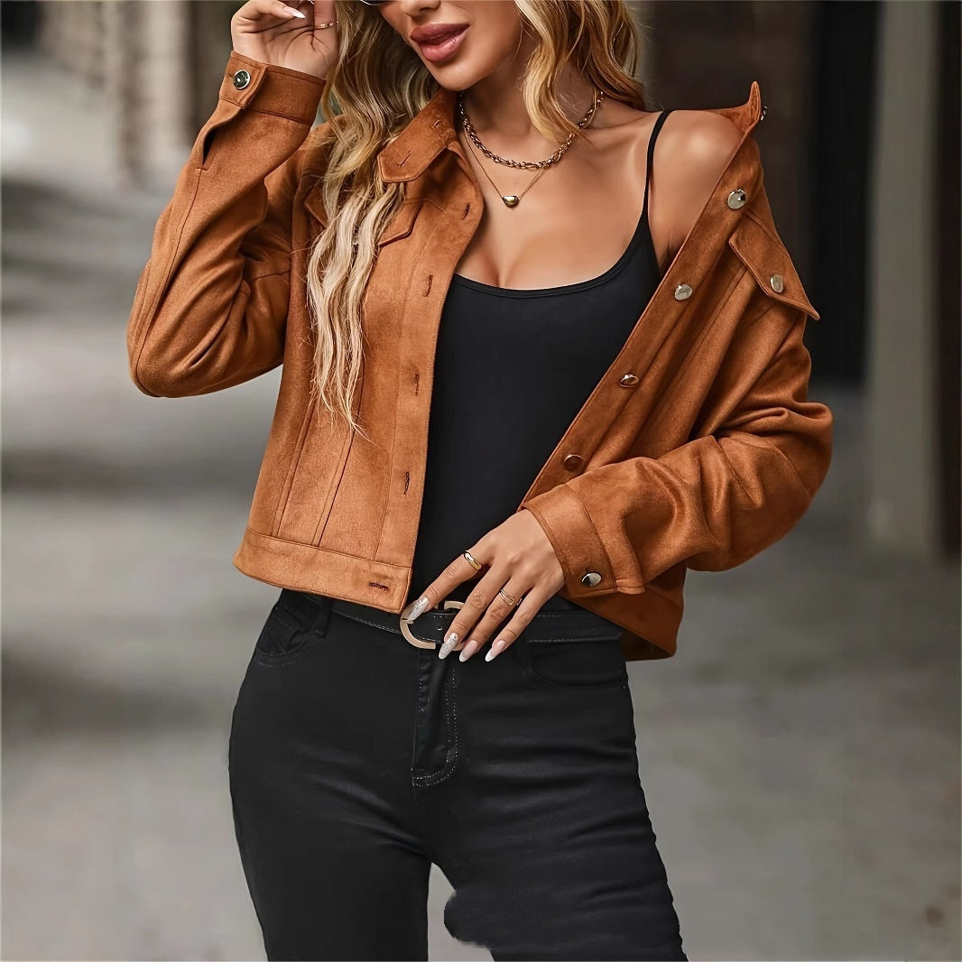 Women's Stylish Casual  Faux Leather Jacket