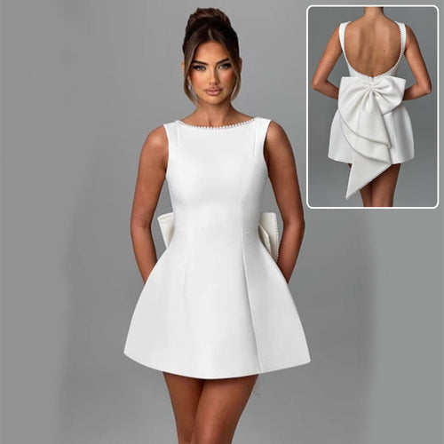Fashion Big-Bowed, Backless, Evening, Chic Mini Dress