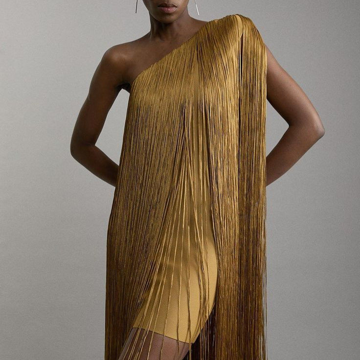 Sleek And Playful Tassel Party Dress